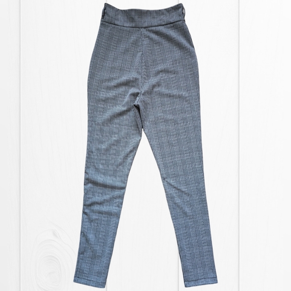 Forever 21 Women's Grey Checked/Houndstooth Print High Waist Skinny Pants - Picture 7 of 16